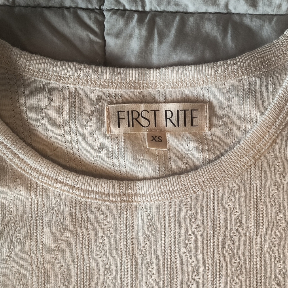 SOLD// First Rite Crop Pointelle Tees - Picture 5 of 7